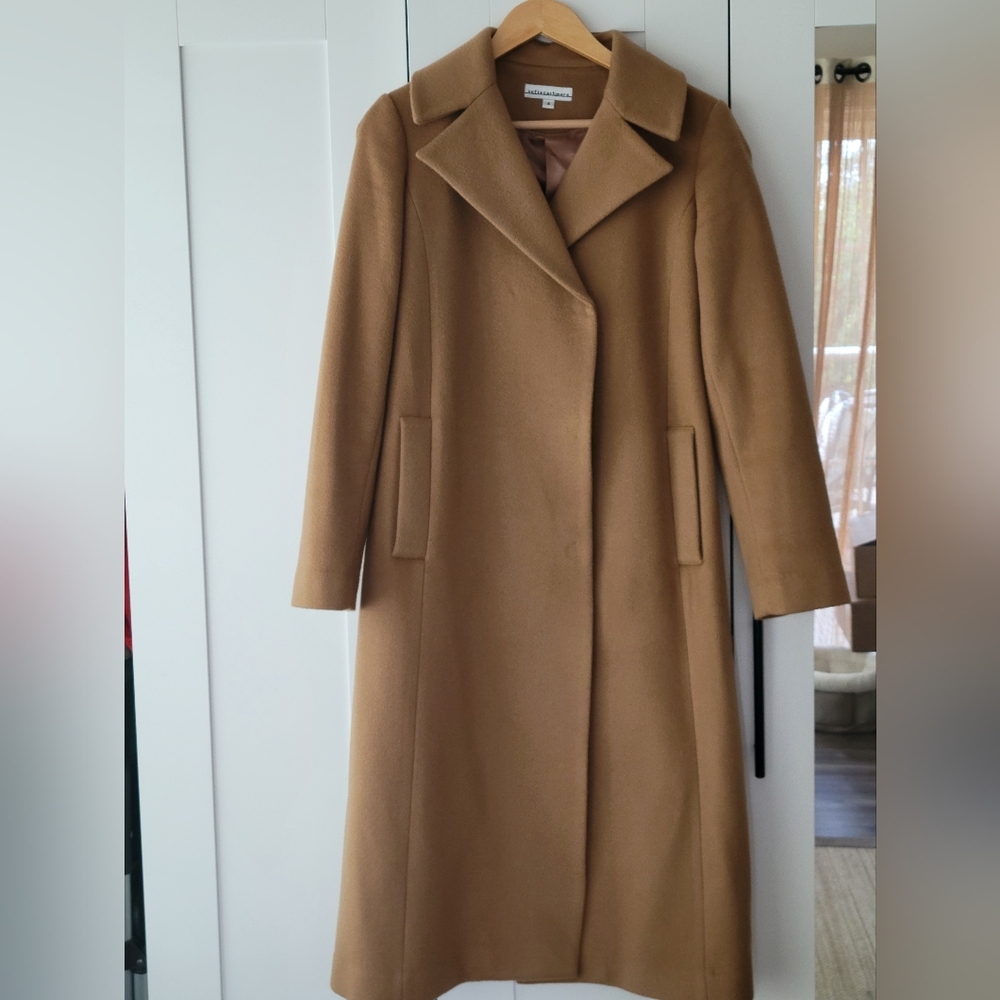 Sofia Cashmere Camel Wool/Cashmere Long Coat Size 4